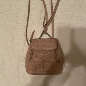 Zara cream / blush quilted backpack